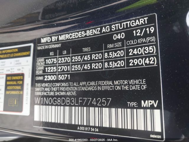 2020 MERCEDES-BENZ GLC 300 W1N0G8DB3LF774257 Photo 8