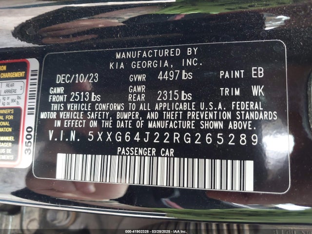5XXG64J22RG265289 KIA K5 Gt-line