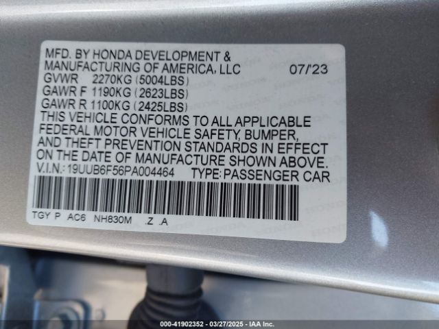 19UUB6F56PA004464 Acura Tlx A-spec Package