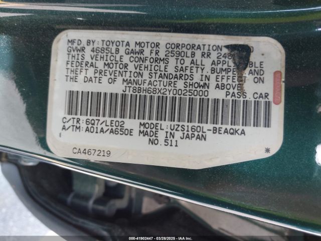 2000 LEXUS GS 400 JT8BH68X2Y0025000 Photo 8