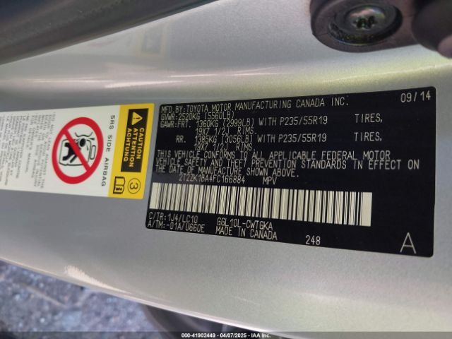 2T2ZK1BA4FC166884 Lexus RX 350