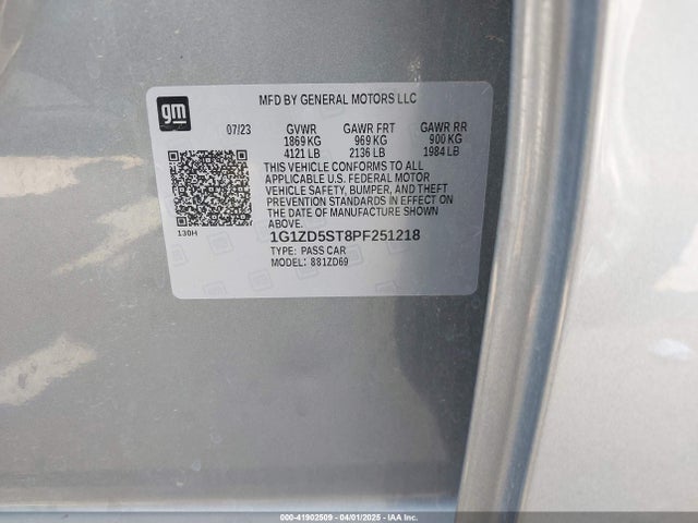 1G1ZD5ST8PF251218 Chevrolet Malibu Fwd 1lt
