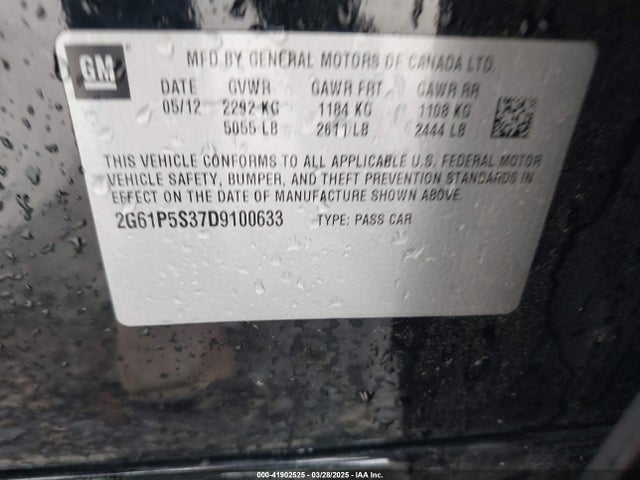 2013 CADILLAC XTS 2G61P5S37D9100633 Photo 8