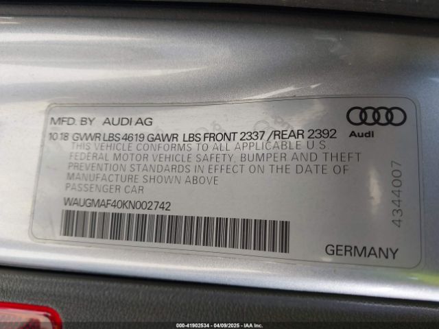 WAUGMAF40KN002742 Audi A4 40 Premium/40 Titanium Premium