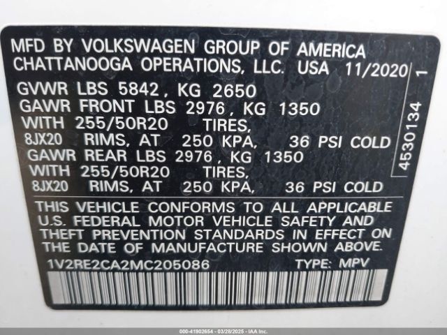 2021 VOLKSWAGEN ATLAS CROSS SPORT 1V2RE2CA2MC205086 Photo 8