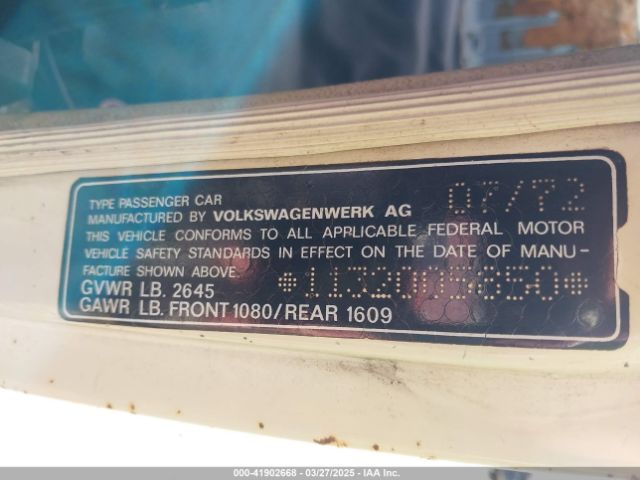 1973 VOLKSWAGEN BEETLE 1132005850 Photo 8