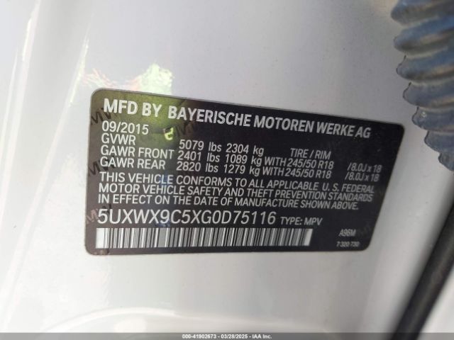 5UXWX9C5XG0D75116 BMW X3 Xdrive28i