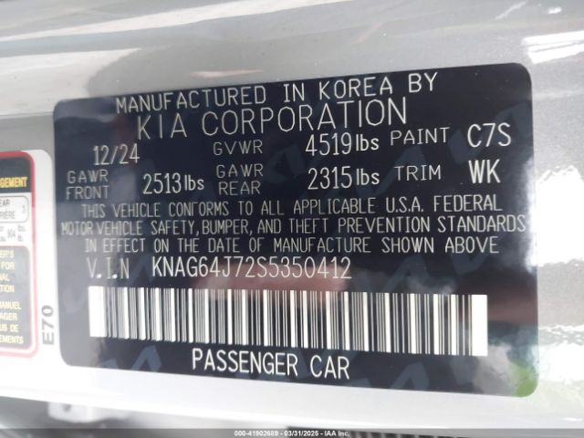 KNAG64J72S5350412 KIA K5 Gt-line