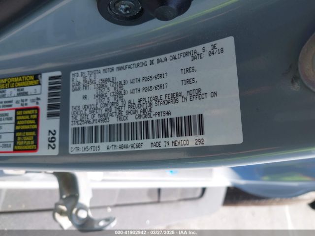 3TMCZ5AN6JM149053 Toyota Tacoma Trd Sport