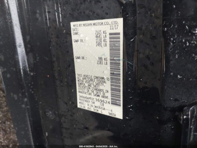 1N4AA6AP9JC369624 Nissan Maxima 3.5 Sv