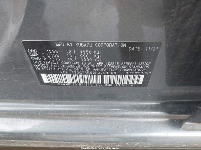4S3GTAB62N3709600 Subaru Impreza Base 5-door