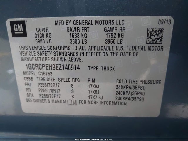 1GCRCPEH9EZ140914 Chevrolet Silverado 1500 Work Truck 2wt