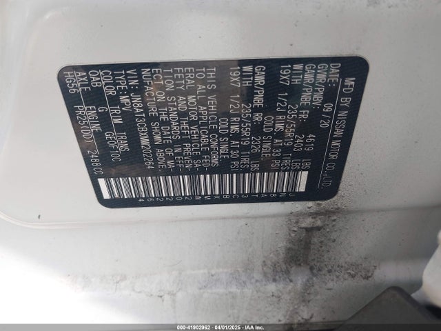 JN8AT3CBXMW202264 Nissan Rogue Sl Intelligent Awd