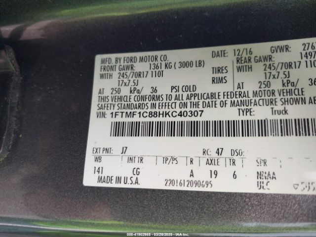 1FTMF1C88HKC40307 Ford F-150 Xl