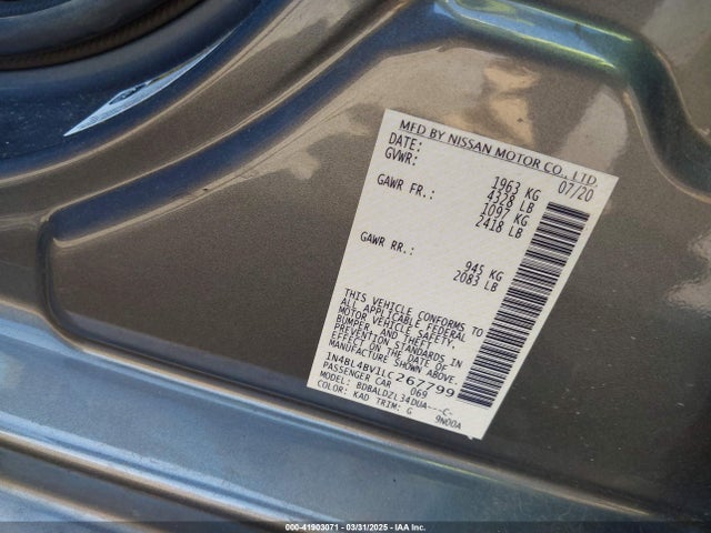 1N4BL4BV1LC267799 Nissan Altima S Fwd
