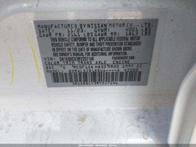 3N1AB8CV3RY257146 Nissan SENTRA SV
