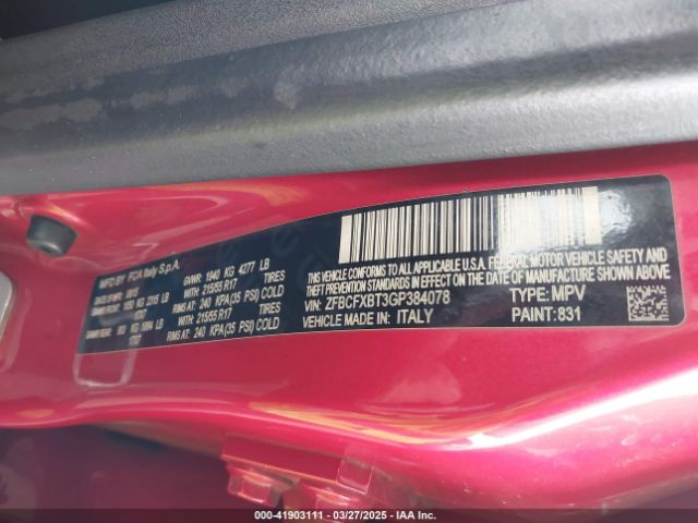 ZFBCFXBT3GP384078 Fiat 500x Easy