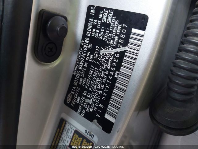 5XYKT4A69EG428807 KIA SORENTO LX