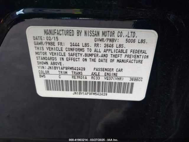 JN1BY1AP9FM542429 Infiniti Q70 3.7