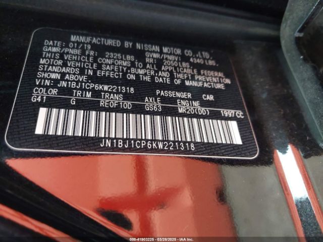 JN1BJ1CP6KW221318 Nissan Rogue Sport Sv