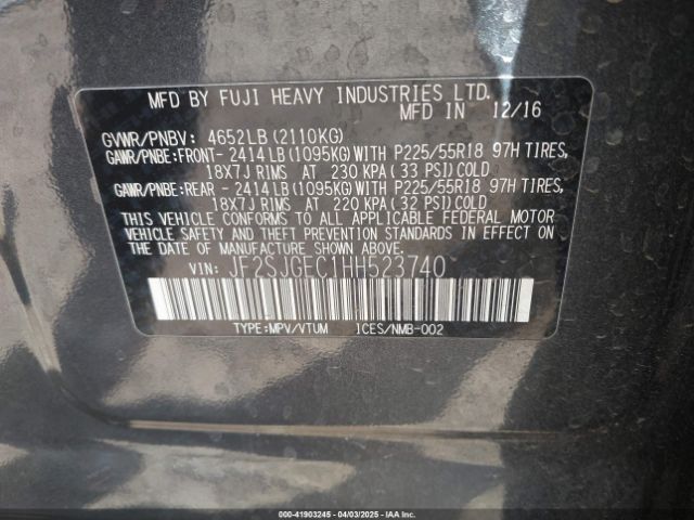 JF2SJGEC1HH523740 Subaru Forester 2.0xt Premium