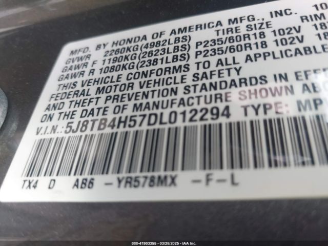 2013 ACURA RDX 5J8TB4H57DL012294 Photo 8