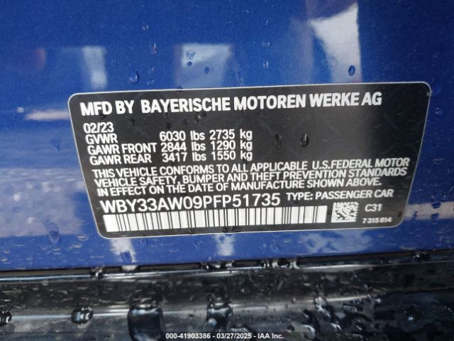 WBY33AW09PFP51735 BMW I4 M50