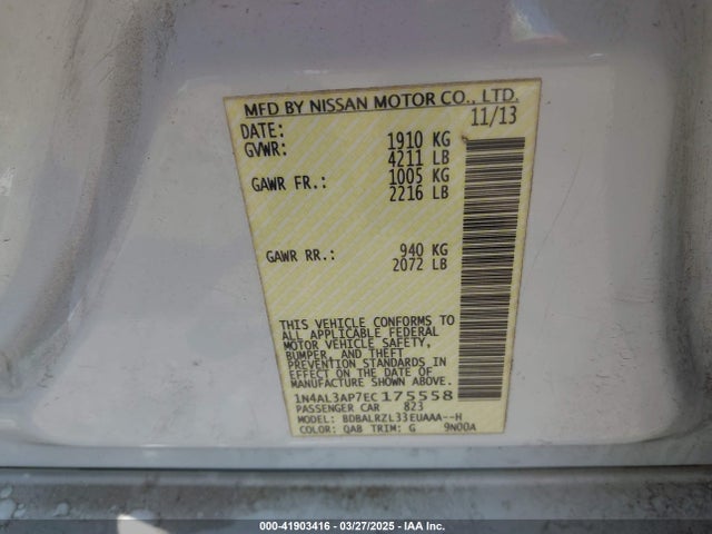 1N4AL3AP7EC175558 Nissan Altima 2.5 S