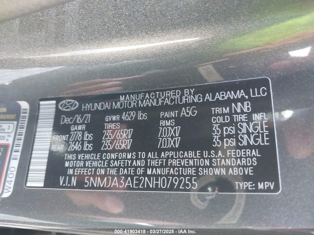 Hyundai TUCSON SE 2022 5NMJA3AE2NH079255 Image 9