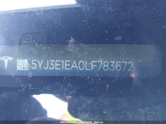5YJ3E1EA0LF783672 Tesla Model 3 Standard Range Plus Rear-wheel Drive/standard Range Rear-wheel Drive