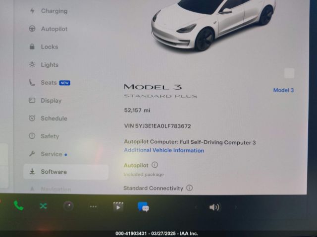 5YJ3E1EA0LF783672 Tesla Model 3 Standard Range Plus Rear-wheel Drive/standard Range Rear-wheel Drive