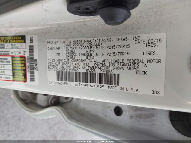 5TFJX4CN5FX063965 Toyota Tacoma