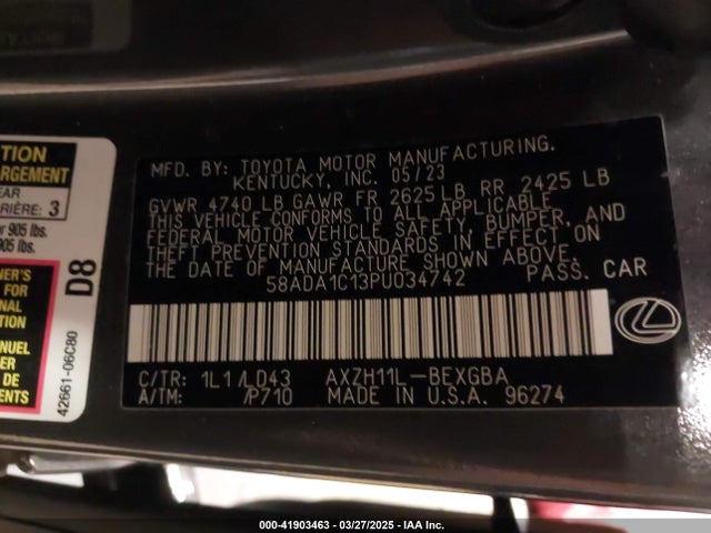 Lexus a25a-fxs, 3nm 2023 58ADA1C13PU034742 Image 9