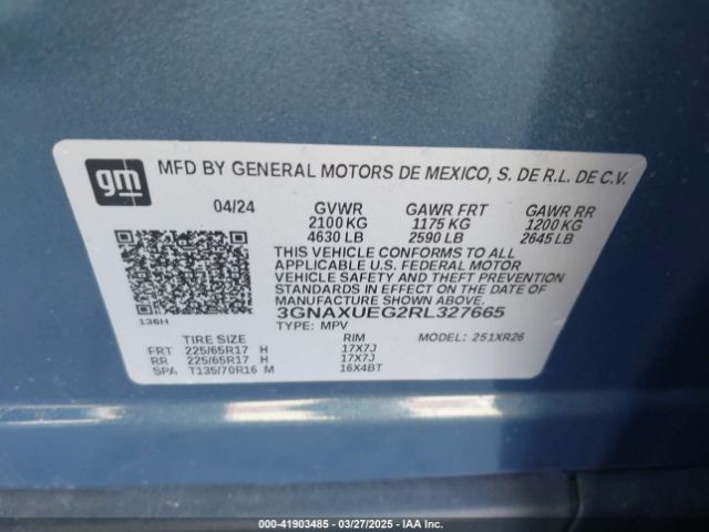 3GNAXUEG2RL327665 Chevrolet Equinox Awd Lt