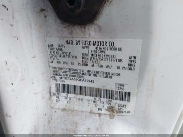1FTBF2A65GEA49942 Ford F-250 Xl