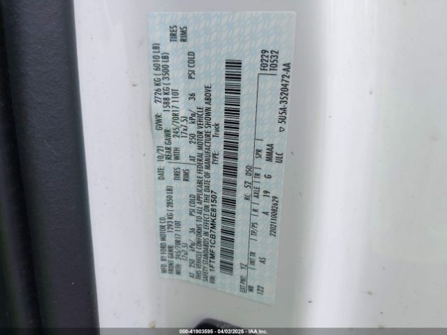 2021 FORD F-150 1FTMF1CB7MKE81507 Photo 8