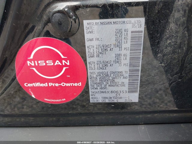 5N1AT2MV6JC806353 Nissan ROGUE SV