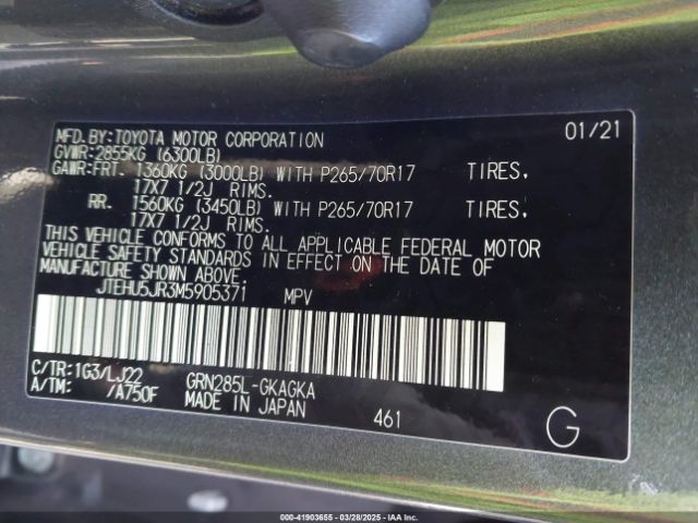JTEHU5JR3M5905371 Toyota 4runner Venture Special Edition