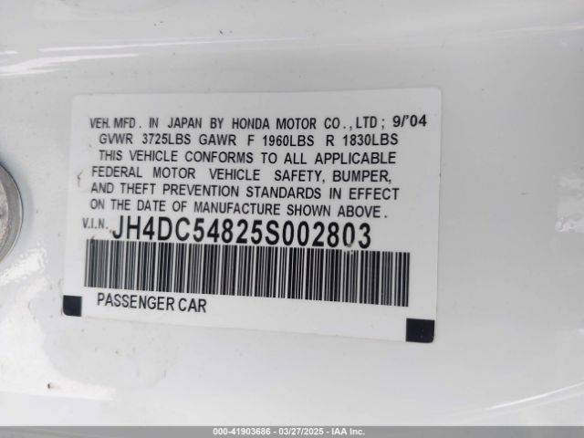 2005 ACURA RSX JH4DC54825S002803 Photo 8