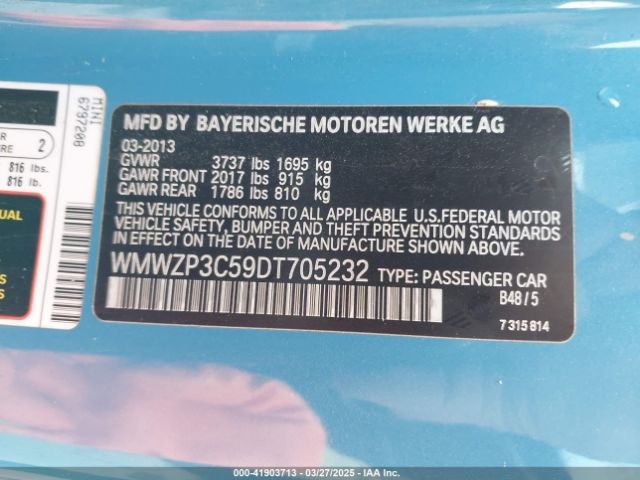 2013 MINI CONVERTIBLE WMWZP3C59DT705232 Photo 8