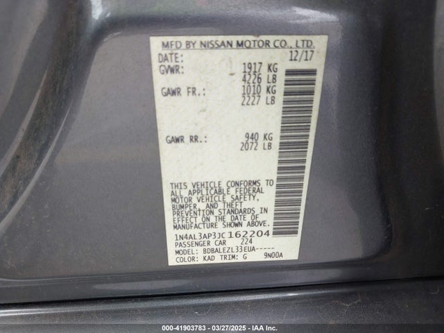 1N4AL3AP3JC162204 Nissan Altima 2.5 S
