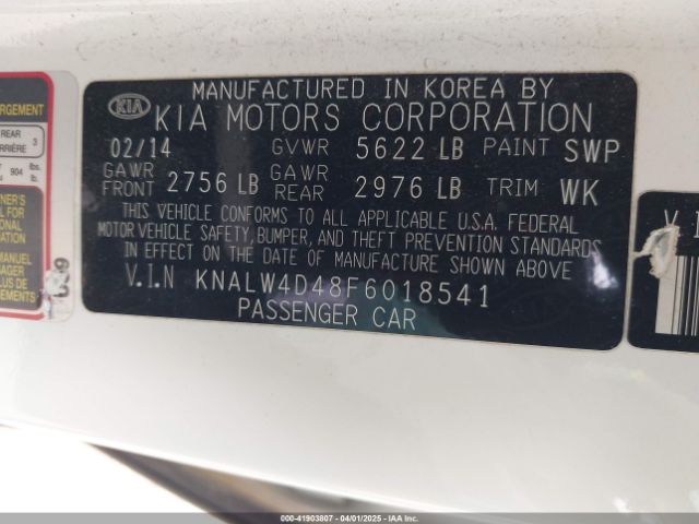 KNALW4D48F6018541 KIA K900 Luxury