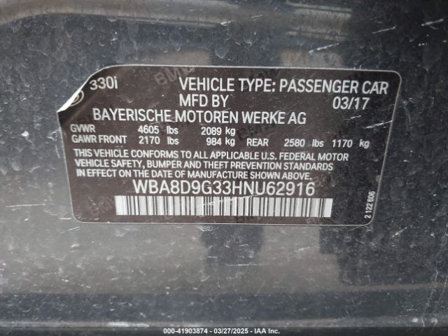 2017 BMW 330I WBA8D9G33HNU62916 Photo 8