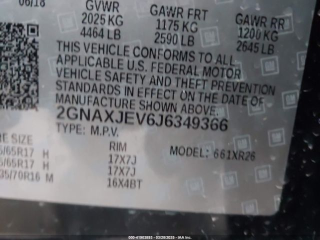 2018 CHEVROLET EQUINOX 2GNAXJEV6J6349366 Photo 8