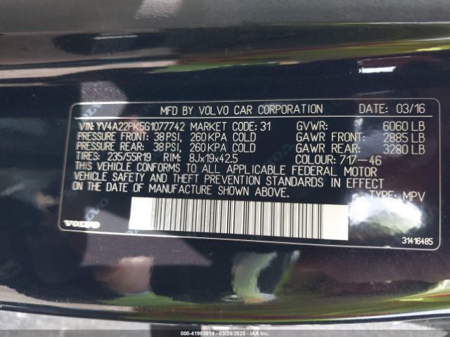 YV4A22PK5G1077742 Volvo Xc90 T6 Momentum