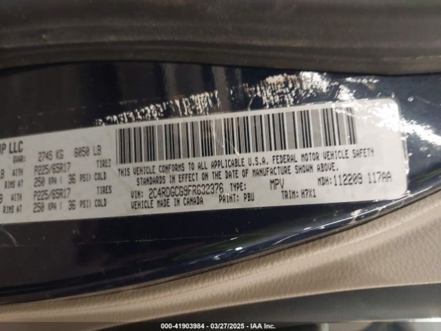 2C4RDGCG9FR632376 Dodge Grand Caravan Sxt
