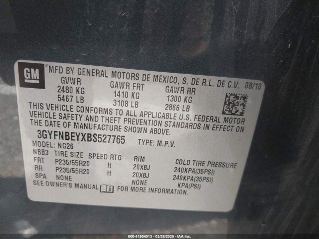 2011 CADILLAC SRX 3GYFNBEYXBS527765 Photo 8
