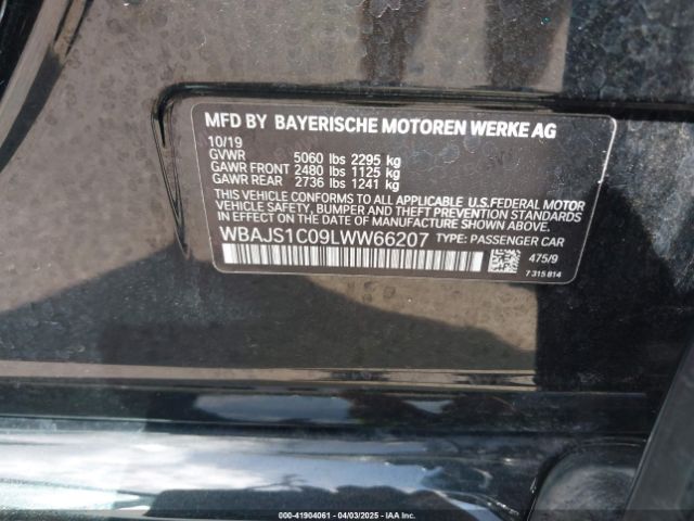 WBAJS1C09LWW66207 BMW 540I