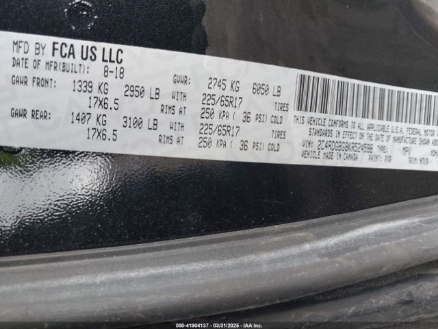 2C4RDGBG8KR524598 Dodge Grand Caravan Se Plus