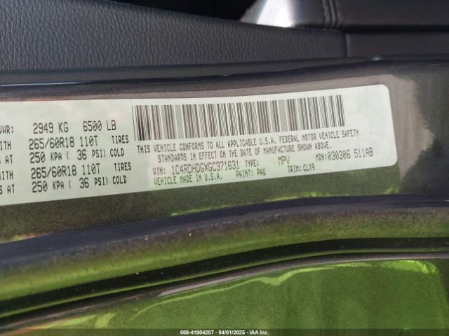 2016 DODGE DURANGO 1C4RDHDGXGC371631 Photo 8